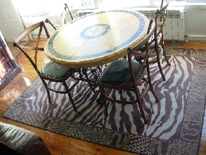 Mesa redonda saln - comedor en forja y madera, artesanal